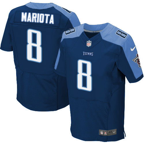 Men's Elite Marcus Mariota Nike Jersey Navy Blue Alternate - #8 NFL Tennessee Titans